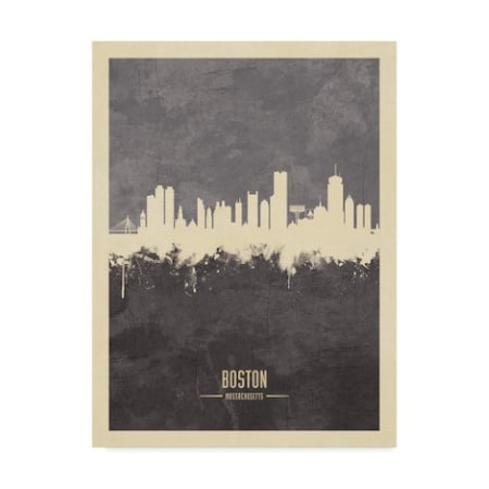 Michael Tompsett 'Boston Massachusetts Skyline Gray' Canvas Art,35x47